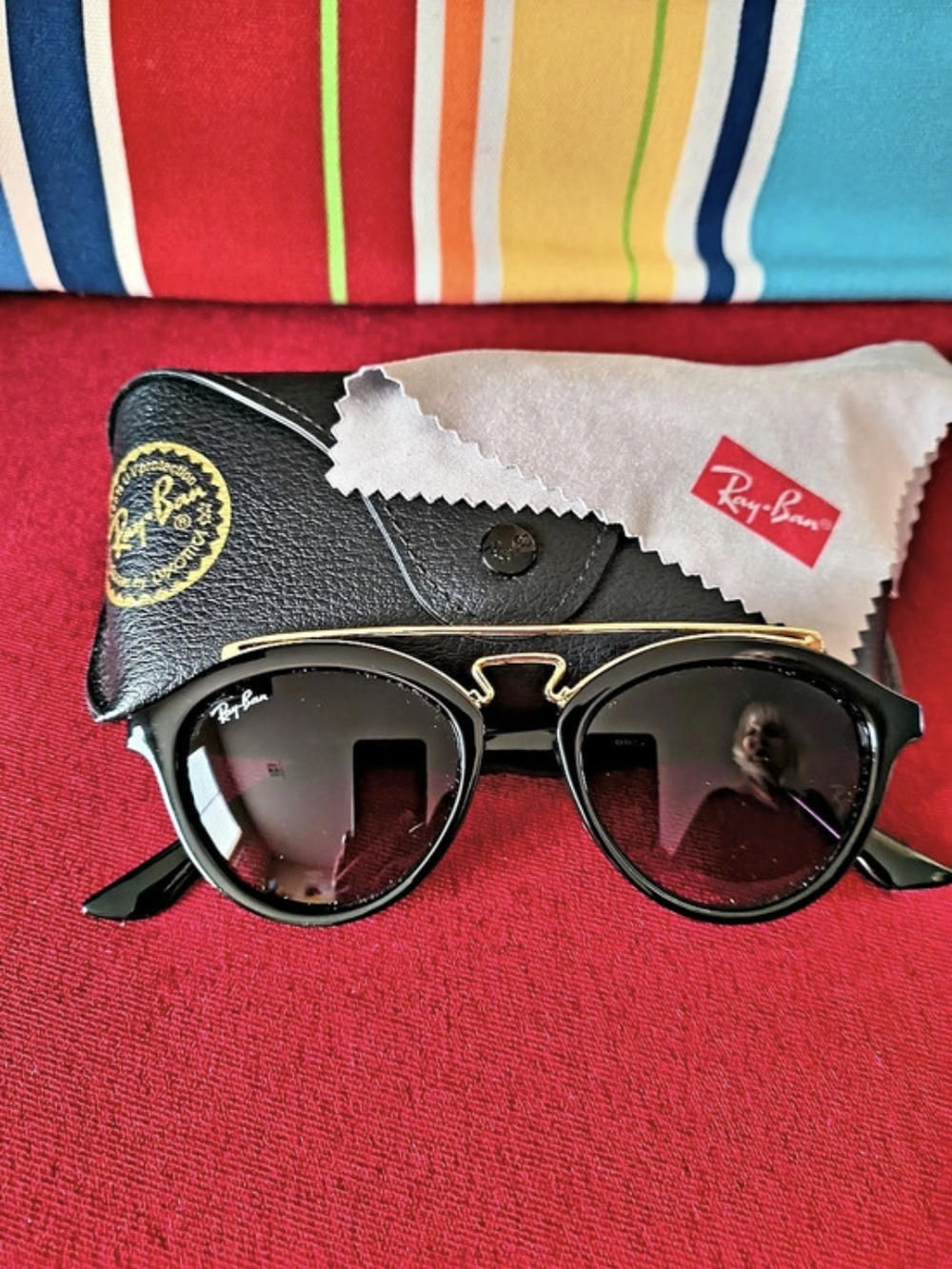 Ray-Ban Blaze Double Bridge Sunglasses Black & Gold